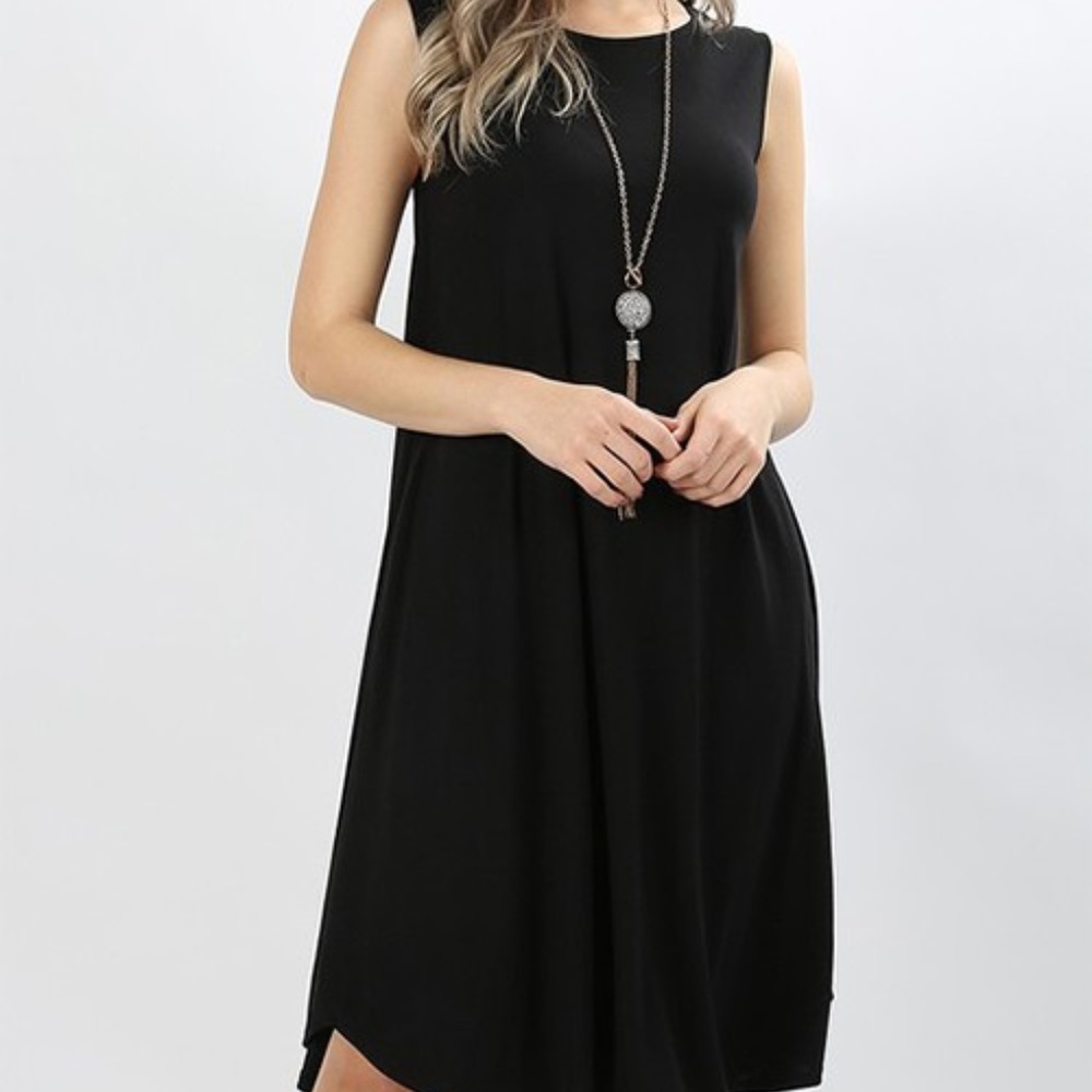 Black Tank Dress with Pockets